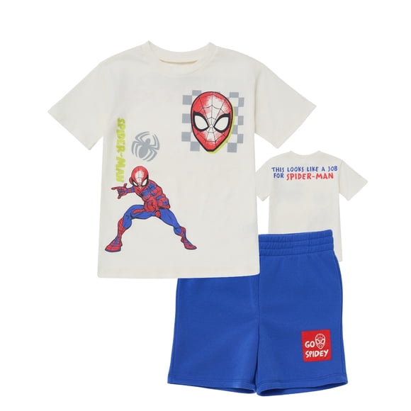 Conjunto de ropa Marvel Boys Spiderman: camiseta y pantalones cortos de Spiderman, talla 5