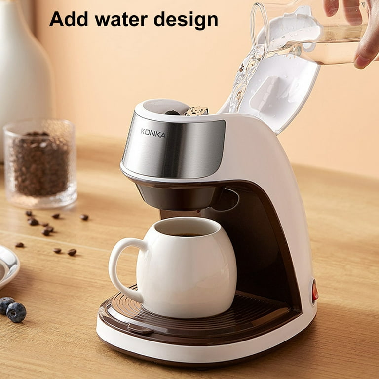 Fusipu Kcf-cs2 Coffee Machine Automatic Dripping Home Office Coffee Maker Multi-function Brew Tea Coffee Powder Free Ceramic Coffee Cup, US Plug