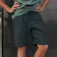 thumbnail image 2 of JGNGSHN Mens Summer Cotton Linen Shorts Solid Color Beach Shorts with Drawstring Pockets for Vacation, and Outdoor Activities, 2 of 9