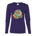 thumbnail image 2 of Wild Bobby Rainbow Painted I've Got The Whole World Dean Russo Design Inspirational/Christian Women Graphic Long Sleeve Tee, Purple, Small, 2 of 6