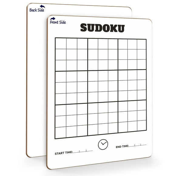 SCRIBBLEDO Double-Sided Dry Erase Sudoku Whiteboard for Kids & Adults - 9"x12", Easy & Hard Puzzles, Math Educational Game, Perfect for Brainstorming & Problem Solving, Recommended Age: 3+ Years