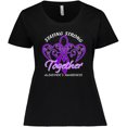 thumbnail image 3 of Inktastic Staying Strong Together Alzheimer's Awareness Purple Ribbon Women's Plus Size T-Shirt, 3 of 5