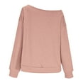 thumbnail image 6 of Byworldtasic Sweatshirts for Women No Boundarie Oversized Y2k Loose Off the Shoulder Tops Pullover Sweaters with Pocket S-2XL, 6 of 7