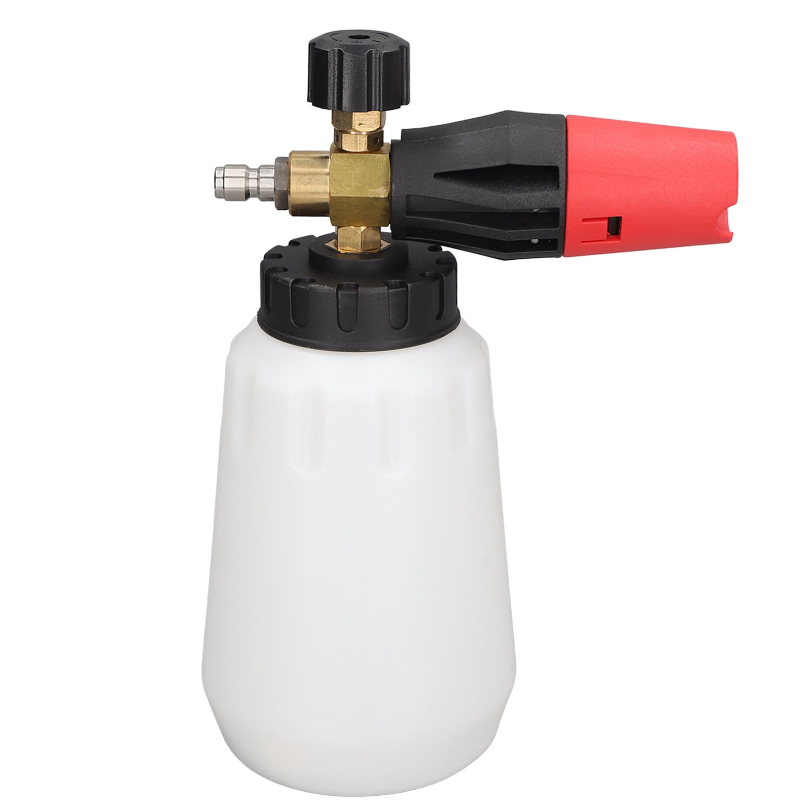 Rupoun Pressure Washer Foam Cannon Wide Neck Adjustable Nozzle Foam Gun for Car Washing 1/4 Inch Quick Connect Type Brass and PC Material 3600 PSI High Pressure Cleaning Tool Attachment