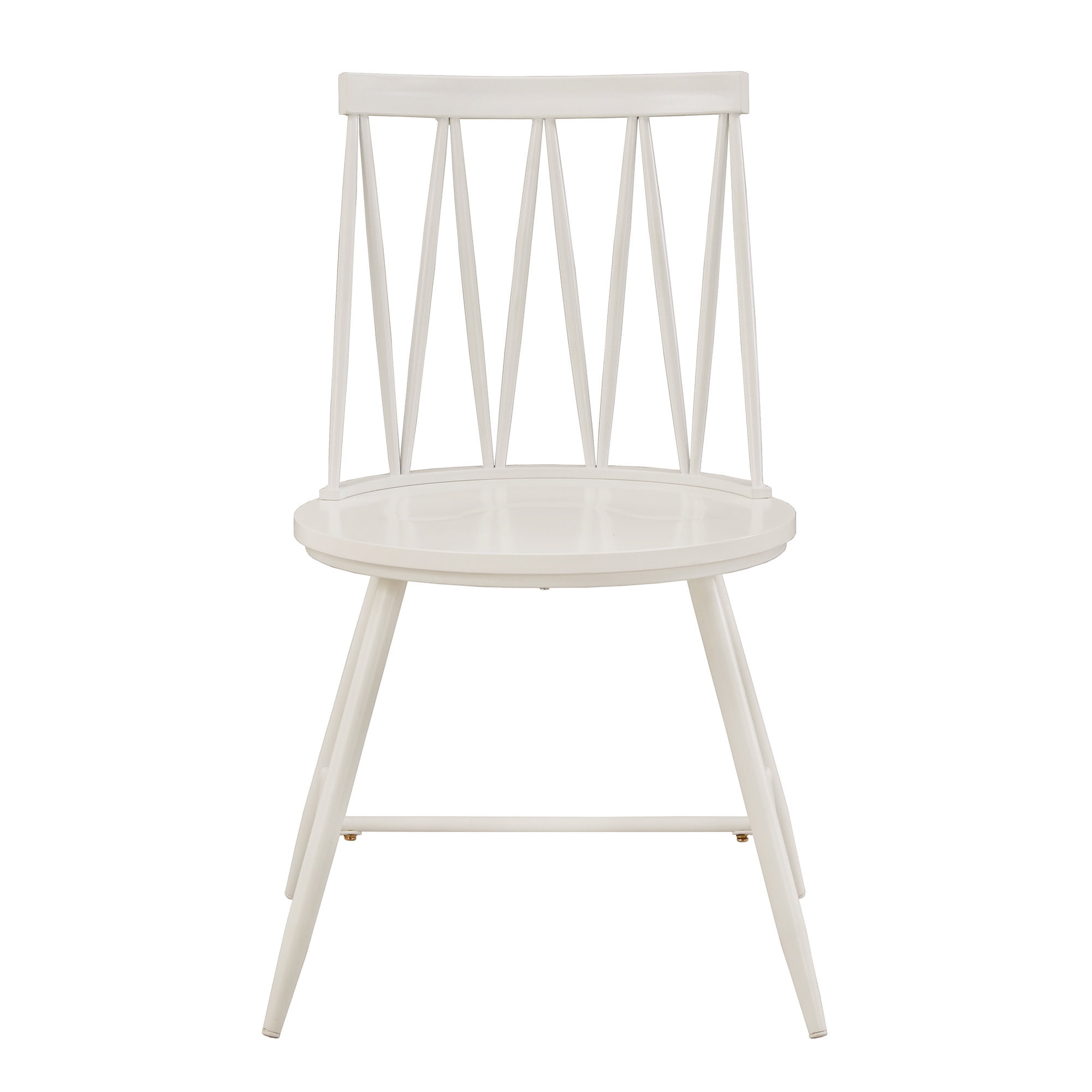 Weston Home Lydford Zigzag Low Back Windsor Classic Dining Chairs, Set of 2, White
