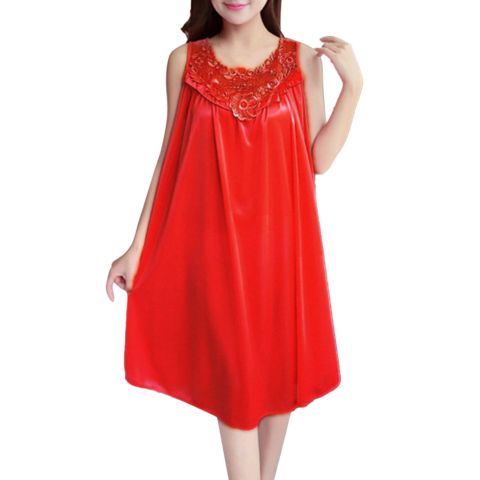 Akiihool Plus Size Nightgowns For Women Women Sleeveless Nightgowns ...