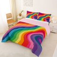 thumbnail image 2 of Castle Fairy Flat Rainbow Wave King Size Comforter Sets 3pcs,Smooth Curved Striped Seamless Comforters King Size,Bright Pastel,Pink Reversible,1 Comforter and 2 Pillowcases, 2 of 6