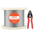 thumbnail image 1 of KFFKFF 1/8 Inch Wire Rope, 500 ft Length, 316 Stainless Steel Wire Cable, 1760 lbs Breaking Strength, 1 x 19 Strands Construction, Steel Cable, 1 of 9