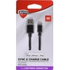 LIGHTNING CHARGE/SYNC CABLE, 6FT,BLACK