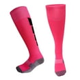 thumbnail image 2 of THDHVS Kids Socks,Socks for Boys,Soccer Socks for Kids with Over-The-Knee Length and Cushioned Cloth Footbed Socks Have Enhanced Grip for Training and League Matches Hot Pink 6-13 Years, 2 of 4