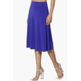 thumbnail image 3 of Women's PLUS Simple Foldover Stretch A-Line Flared Knee Length Skirt Comfy Stylish, 3 of 7