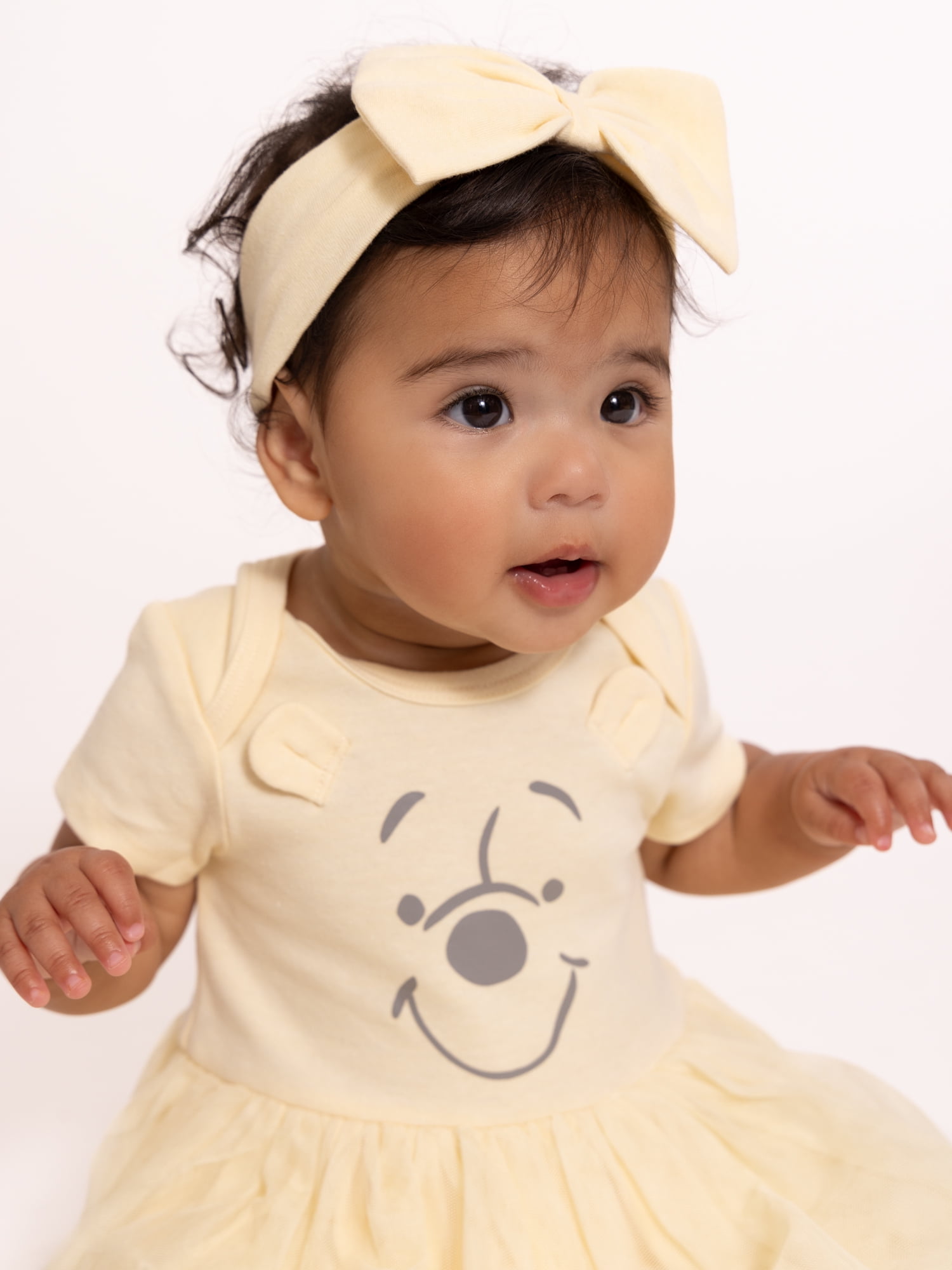 Disney Baby Wishes + Dreams Character Infant Baby Dress and Bow Headband Set, 2-Piece, Sizes Newborn-12 Months