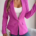 thumbnail image 5 of Siilsaa Jackets for Women Casual Lightweight Open Front Cardigan Classic Ruched Sleeve Work Office Blazer Suit Jackets Hot Pink,M, 5 of 5