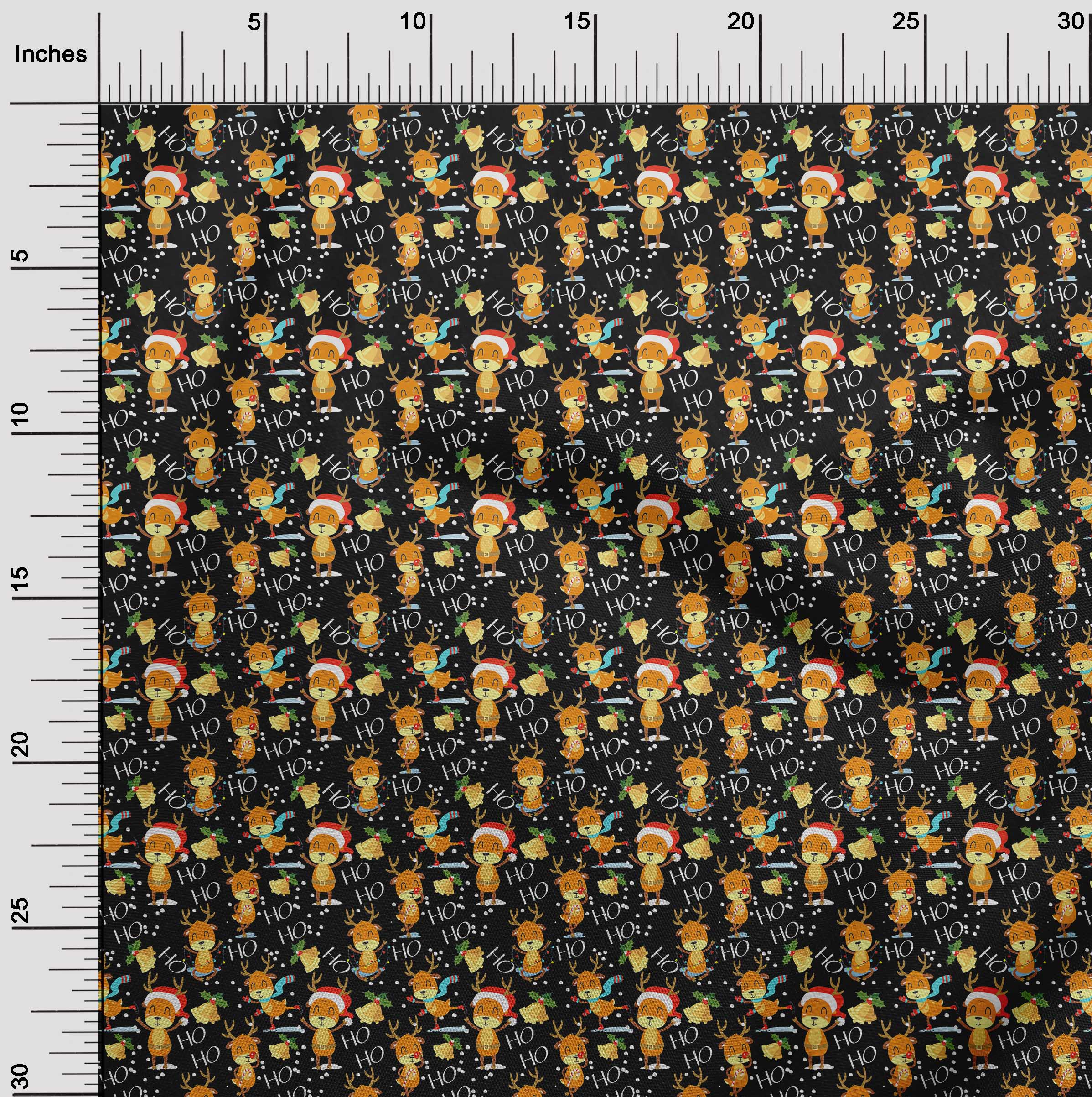 oneOone Cotton Jersey Black Fabric Merry Christmas Craft Projects Decor Fabric Printed By The Yard 58 Inch Wide-OXM