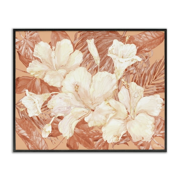 Stupell Industries Bright Hibiscus Bundle Plants & Flowers Painting Black Framed Art Print Wall Art, 14 x 11