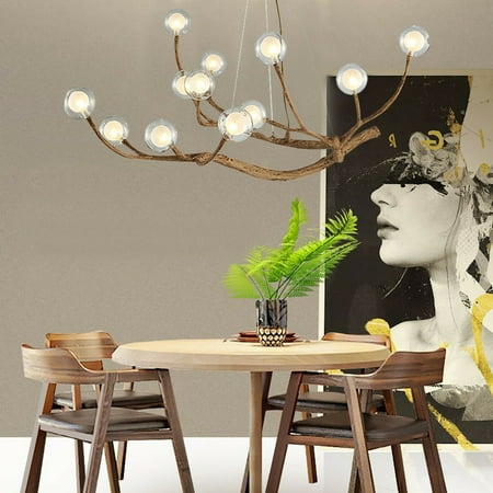 

36W Modern Glass Bubble LED Chandelier Indoor Decor Pendant Ceiling 12 Lights Modern 12 LED Lamp Branching Pendant Glass Ball Chandelier Corridor Decor Retro Glass Bubble Lampshade Chandelier