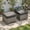 Black, variant on Ovios Outdoor Patio Ottoman with Cushion Wicker Coffee Table Extra Seat for Garden, Backyard, Porch, or Balcony