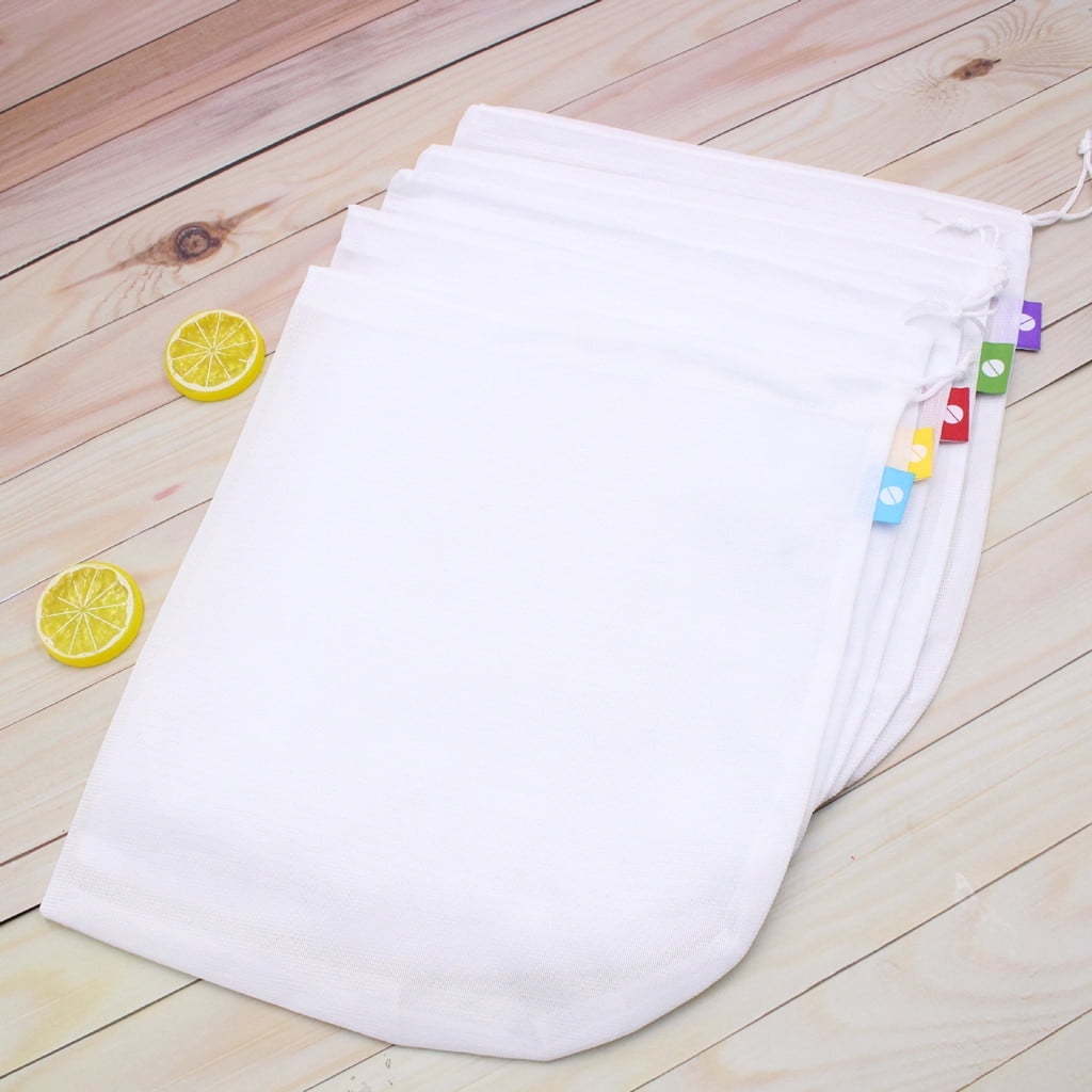 Set Mesh and of Reusable Washable Bags Vegetables 5 for Bags Produce Kitchen Storage