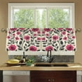 thumbnail image 4 of Yayeee Kitchen Curtains Tier Set of 2 Light Filtering 57"x24" Over Sink Window Panels, Pink Flowers, 4 of 7