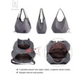 thumbnail image 2 of Gustave Women Fashion Multi-pocket Canvas Shoulder Bag Casual Hobo Handbags Totes Satchels "Gray", 2 of 10