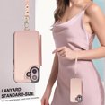 thumbnail image 4 of Wallet Case for Apple iPhone 16, with Crossbody Shoulder Strap & Hand Wrist Cards Holder Zipper Pocket Stand Feature Full Protective Shockpoof Phone Case for iPhone 16, Rosegold, 4 of 7