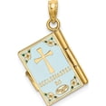 thumbnail image 4 of 14K Yellow Gold 3-D With Enamel Ecclesiastes Book Moveable Pages Charm Made In United States k7008, 4 of 5