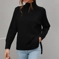 thumbnail image 2 of Pompotops Nouveau Chandail Uni Col Roulé Chandail Femme Liquidation, 2 of 5