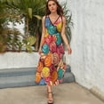 thumbnail image 3 of Pastel Rainbow Lollipop Womens Night Club Maxi Dress V Neck Sleeveless Bohemia Long Dresses, 3 of 9