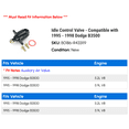 thumbnail image 2 of Idle Control Valve - Compatible with 1995 - 1998 Dodge B3500 1996 1997, 2 of 2