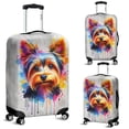 thumbnail image 2 of Watercolor Drip Yorkshire Terrier Pop Art Colorful Portrait Artwork Travel Luggage Cover Yorkie Dog Lover Gifts Suitcase Dust Protective Decor - 01009, 2 of 5