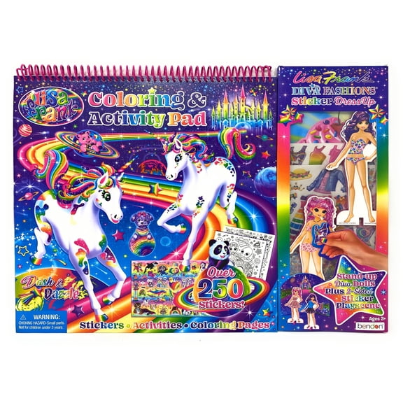Dash and Dazzle Coloring and Activity Pad with Diva Fashions Sticker Dress Up (Lisa Frank)