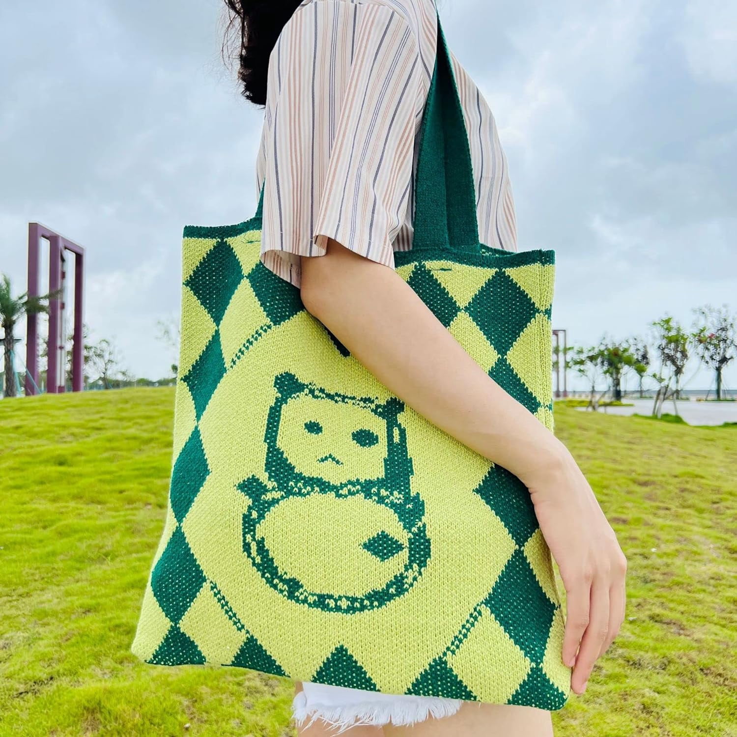 Kukuzhu Crochet Tote Bag Aesthetic Tote Bag Aesthetic Y2k Tote Bag Aesthetic Y2k Cute Tote Bags Aesthetic