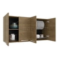 thumbnail image 6 of JERFIT 4-Door Beige Wall Cabinet with Shelves, Modern MDF Storage Organizer for Kitchen Bathroom, 47.2" W x 23.6" H, 6 of 8