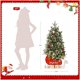 thumbnail image 5 of 3-foot tabletop decorative outdoor potted christmas tree con 78 LED lights, red berries, christmas snow cart base, y battery power, 5 of 6