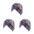 thumbnail image 3 of Minnieouse Nudo Turbante Estampado Hijab Beanie Estilo bohemio Gorros plisados ​​Accesorios para el cabello femenino Gorro Banquete de Type1 NO1, 3 of 6