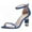 Blue, variant on FSJ Women Elegant Pearls Single Strap Crystal Block Heels Sandals Round Open Toe Ankle Buckle Strap Sandals Sexy Wedding Evening Shoes Size 8 Yellow