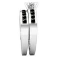 thumbnail image 3 of Dazzlingrock Collection 1.00 Carat (ctw) 14k Round Black & White Diamond Bridal Engagement Ring Set 1 CT, White Gold, Size 5, 3 of 5