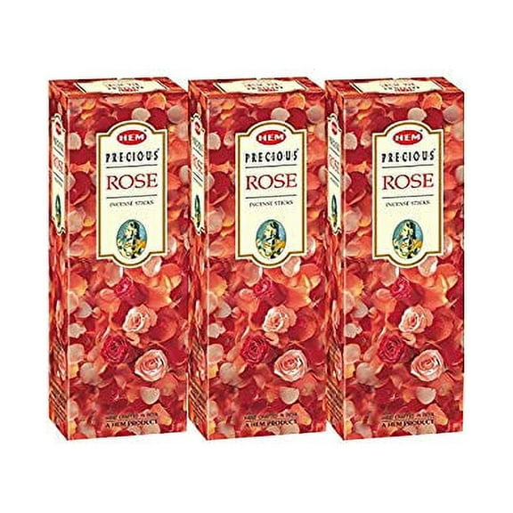 HEM Precious Gulab (Rose) Incense, 3 Boxes - (360 sticks bulk per order)