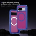 thumbnail image 3 of Magnetic for Google Pixel 8 Case,Compatible with MagSafe,Military Grade Dropproof Translucent Matte Hard Back Soft Edge Anti-Fingerprint Protective Case for Google Pixel 8,Blue+Rose, 3 of 8