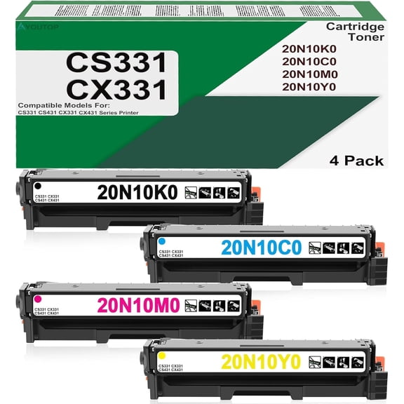 CS331 CX331 Toner Cartridge 20N10K0 20N10C0 20N10M0 20N10Y0 Toner Compatible for Lexmark CS431 CX431 CS331dw CS431dw CX331adwe CX431adw Printers