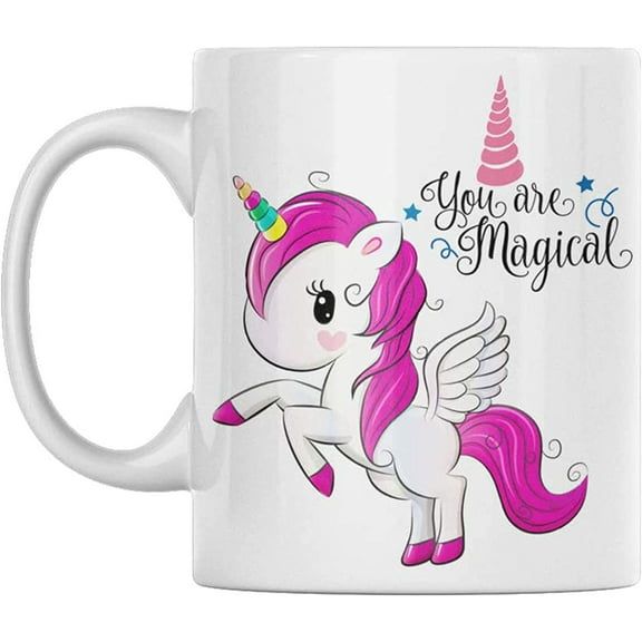 Magical Unicorn Mug - Cute Coffee Mug - Unicorn Decor - Unicorn Gifts - Girly Gift - Holds up to 11oz - Microwave and Dishwasher Safe - By corp.