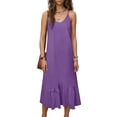 thumbnail image 4 of Women's Summer Sleeveless Casual Dresses V-Neck Floral Party Dress Purple M, 4 of 6