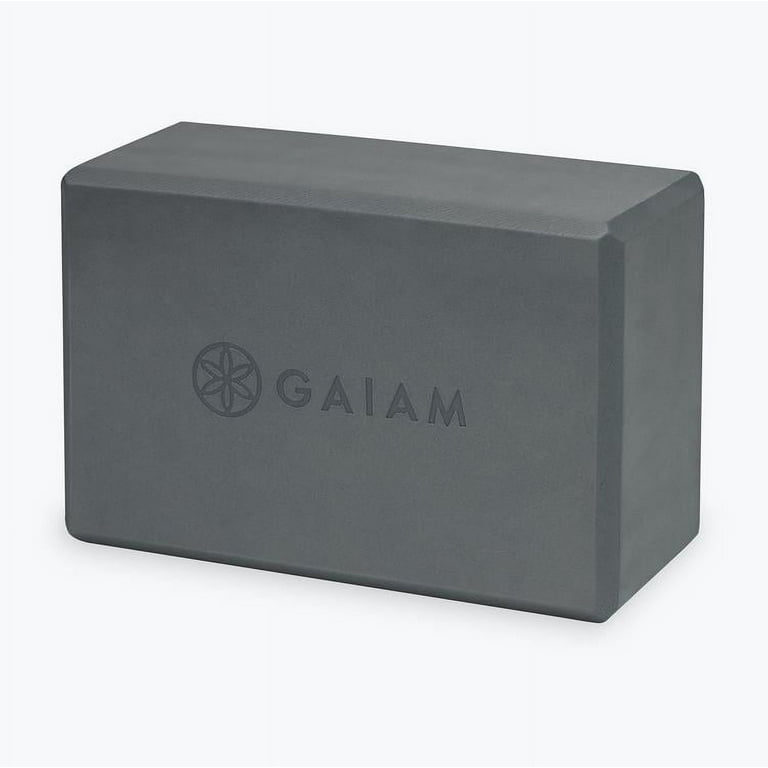 Gaiam Yoga Block (2-Pack) and Strap Combo - Grey 