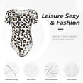 thumbnail image 5 of Picia Heart Leopard Womens One Piece Swimsuits Modest Tummy Control Bathing Suits Lace Up Slimming Swim Suit-Medium, 5 of 9