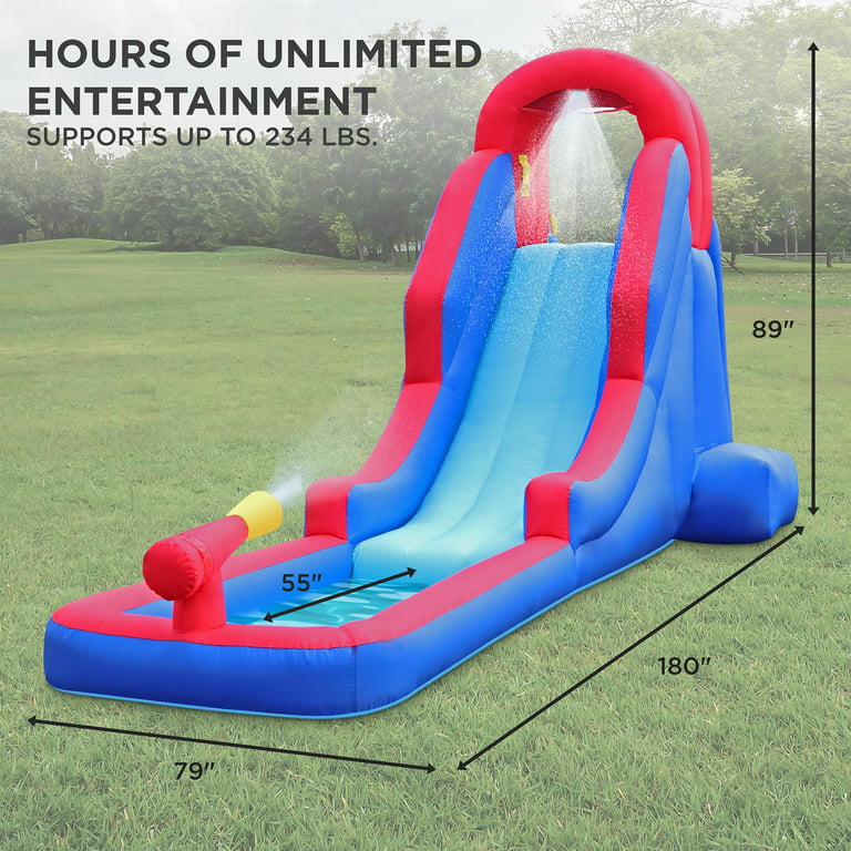 Sunny & Fun Inflatable Water Slide & Blow up Pool, Kids Water Park for  Backyard