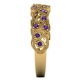 thumbnail image 4 of 0.17 ctw Wedding Band for Women - 18K Yellow Gold Natural Amethyst Stackable Eternity Ring, 4 of 6
