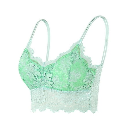 Pavied Minimizer Bras Bralettes for Women Feelingirl Bra Women Plus Size Vest Crop Wire Frees Bra Lingerie V Neck Underwear Lingerie Without Chest Pad S3XL Seamless Bras Womens Bras Mint Green M