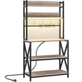 thumbnail image 5 of Yaheetech 5 Tier Industrial Kitchen Baker's Rack with Power Outlets, Gray, 5 of 8
