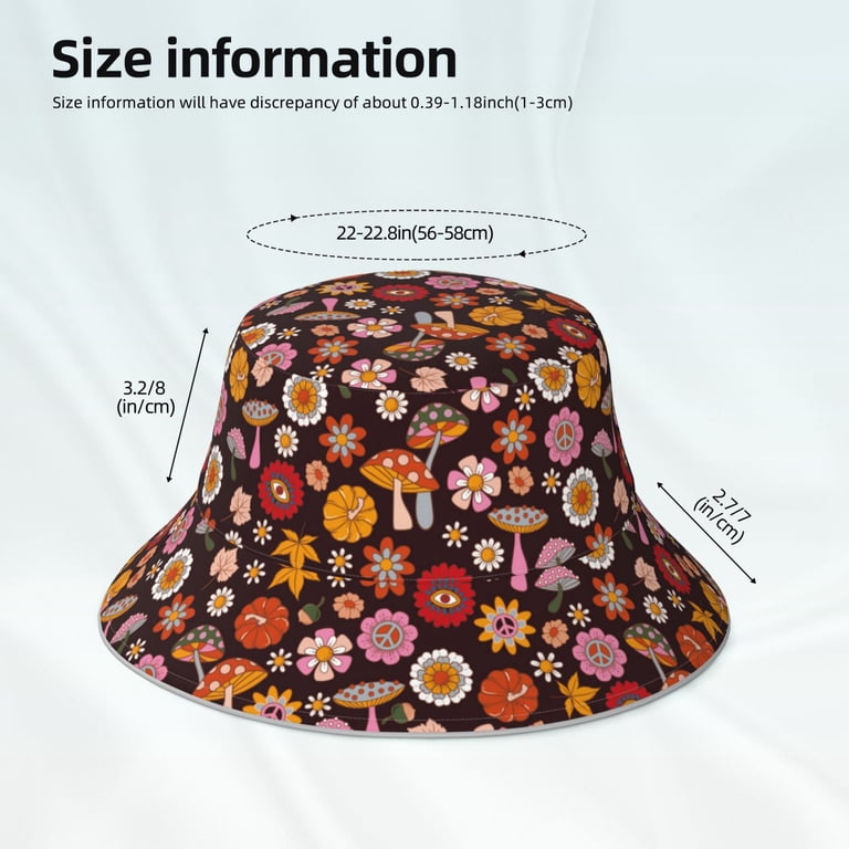 Balery 70s Groovy Hippie Retro Sun Hats for Men Women Bucket  display picture 1