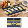 thumbnail image 6 of Nautical Anchor Placemats Set of 4 Navy Blue Yellow Striped Farmhouse Ombre Place Mats Indoor Wipeable Table Mats Washable Cloth Dining Table Placemats for Kitchen Holiday Party Home Decor 13x19 Inch, 6 of 9